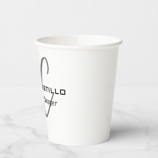 Beruflich-Modern-Monogram-Kalligraphie Pappbecher (Links)