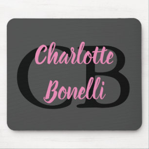 Beruflich Modern-Monogramm-Name Minimalistisch Mousepad