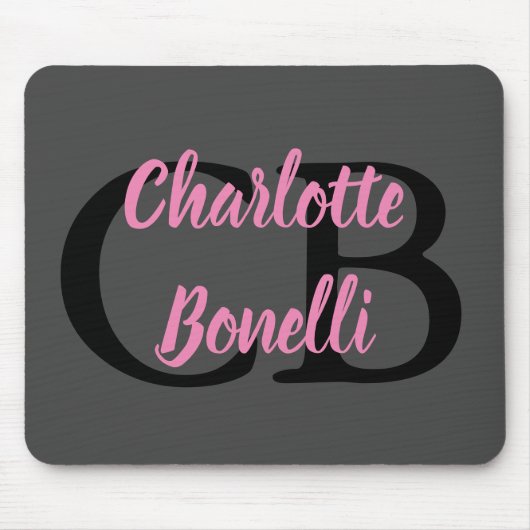 Beruflich Modern-Monogramm-Name Minimalistisch Mousepad (Vorne)