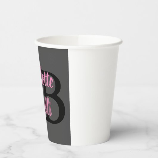 Beruflich Modern-Monogramm-Name Minimalistisch Pappbecher (Links)