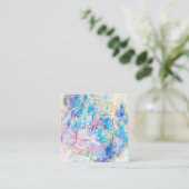 Beruflich Modern Opal Holographic, Confetti Rabattkarte (Stehend Vorderseite)