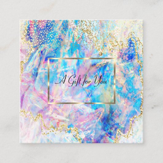 Beruflich Modern Opal Holographic, Confetti Rabattkarte (Vorderseite)