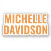 Beruflich Modern Orange White Minimalistisch Schli Aufkleber (Vorderseite)