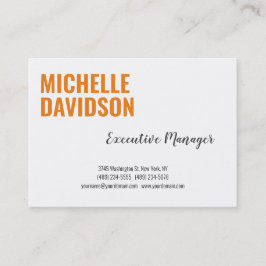 Beruflich Modern Orange White Minimalistisch Schli Visitenkarte