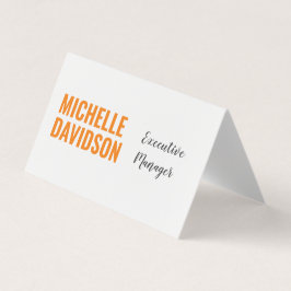 Beruflich Modern Orange White Minimalistisch Schli Visitenkarten