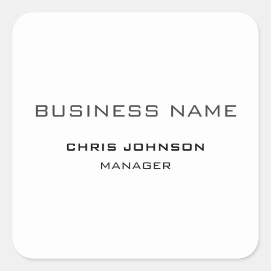Beruflich modern Schlicht einfach Quadratischer Aufkleber (Vorderseite)