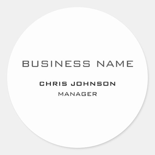 Beruflich modern Schlicht einfach Runder Aufkleber (Vorderseite)