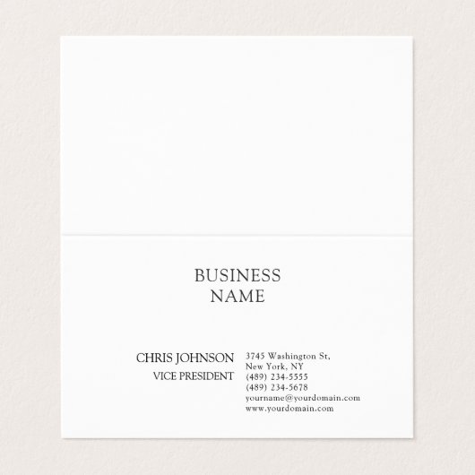 Beruflich modern Schlicht einfach Visitenkarten (Außenseite Aufgefaltet)