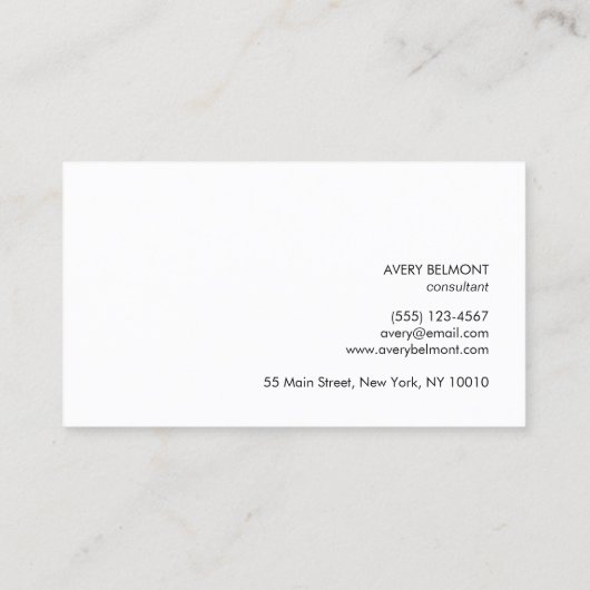 Beruflich Modern Simple Burgundy Minimalistisch Visitenkarte (Rückseite)