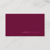 Beruflich Modern Simple Burgundy Minimalistisch Visitenkarte (Vorderseite)