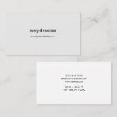 Beruflich Modern Simple Light Gray Minimalistisch Visitenkarte (Vorne/Hinten)