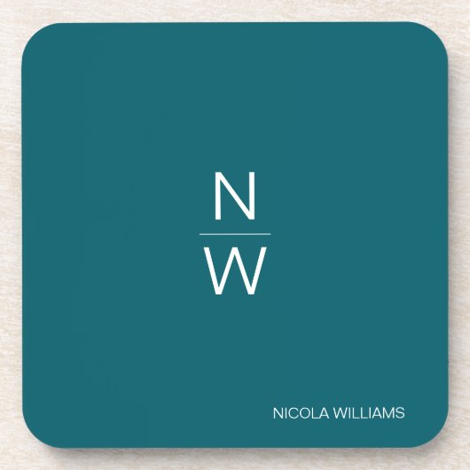 Beruflich Modern Simple Minimalistisch Dark Aquama Getränkeuntersetzer (Vorderseite)