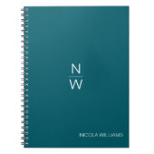 Beruflich Modern Simple Minimalistisch Dark Aquama Notizblock (Vorderseite)