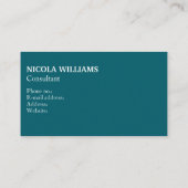 Beruflich Modern Simple Minimalistisch Dark Aquama Visitenkarte (Rückseite)