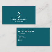 Beruflich Modern Simple Minimalistisch Dark Aquama Visitenkarte (Vorne/Hinten)