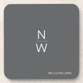 Beruflich Modern Simple Minimalistisch Dark Gray Getränkeuntersetzer (Vorderseite)