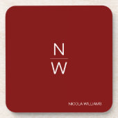 Beruflich Modern Simple Minimalistisch Dark Red Getränkeuntersetzer (Vorderseite)