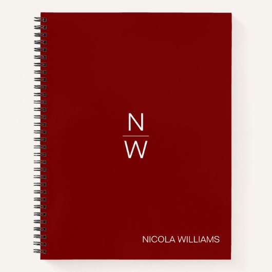 Beruflich Modern Simple Minimalistisch Dark Red Notizblock (Vorderseite)