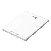Beruflich Modern Simple Monogram Initial Name Notizblock (Rotiert)