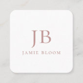Beruflich Modern Simple Monogram Initial Name Quadratische Visitenkarte (Vorderseite)