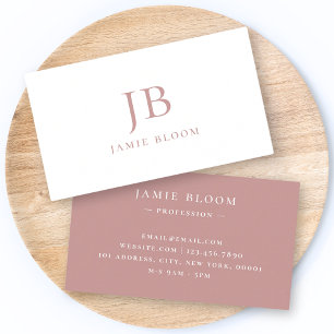 Beruflich Modern Simple Monogram Initial Name Visitenkarte