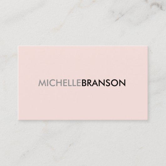 Beruflich Modern Simple PINK Minimalistisch Visitenkarte (Vorderseite)