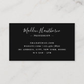 Beruflich Modern Simple Script Monogram Initial Visitenkarte (Rückseite)