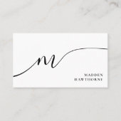 Beruflich Modern Simple Script Monogram Initial Visitenkarte (Vorderseite)