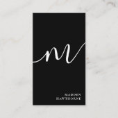 Beruflich Modern Simple Script Monogram Initial Visitenkarte (Vorderseite)