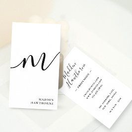 Beruflich Modern Simple Script Monogram Initial Visitenkarte