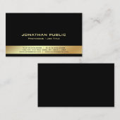 Beruflich modern und elegant, einfach in Schwarz u Visitenkarte (Vorne/Hinten)