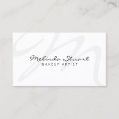 Beruflich-Modern-White-Monogramm Visitenkarte (Vorderseite)