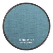 Beruflich moderne Blue Linen Texture Eishockey Puck (Vorderseite)