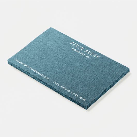 Beruflich moderne Blue Linen Texture Post-it Klebezettel (angewinkelt)