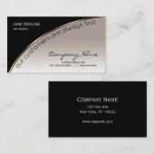 Beruflich Moderne Elegante Black Champagne Gold Visitenkarte (Vorne/Hinten)