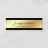 Beruflich Moderne Elegante Black Gold Chic Mini Visitenkarte (Vorderseite)