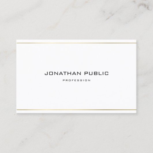 Beruflich Moderne Elegante Gold Streifen Einfach Visitenkarte (Vorderseite)
