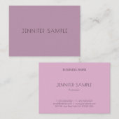 Beruflich Moderne Elegante Minimalistisch Lila Visitenkarte (Vorne/Hinten)