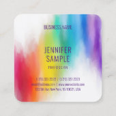 Beruflich Moderne elegante Regenbogenfarben Trendy Quadratische Visitenkarte (Rückseite)