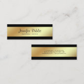 Beruflich Moderne Elegante Schwarz und Gold Schlic Mini Visitenkarte (Vorne/Hinten)