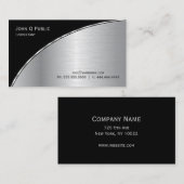 Beruflich Moderne Elegante Schwarz und Silber Visitenkarte (Vorne/Hinten)
