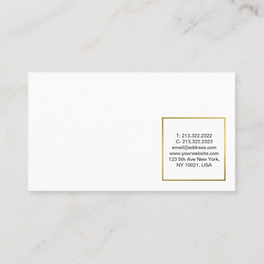 Beruflich Moderne Elegante Weißes Gold Saubere Visitenkarte (Rückseite)