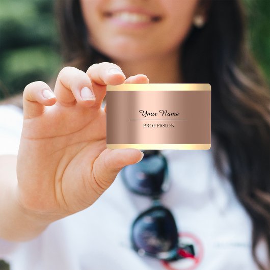 Beruflich Moderne Golden Einfach Minimalismus Rose Visitenkarte