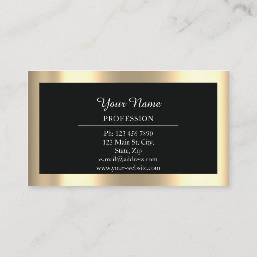 Beruflich Moderne Golden Einfach Minimalismus Schw Visitenkarte (Rückseite)