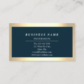 Beruflich Moderne Golden Simply Blue Navy Visitenkarte (Rückseite)