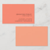 Beruflich Moderne Minimal elegant Aprikose Farbe Visitenkarte (Vorne/Hinten)
