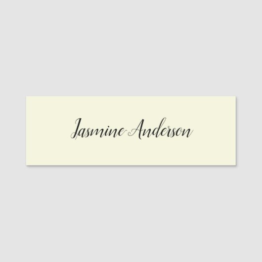 Beruflich Moderne Minimalistische Beigefarbenheit Namensschild (Vorderseite)