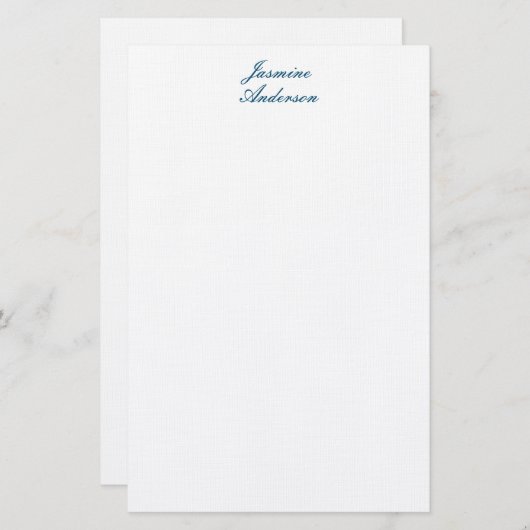 Beruflich Moderne Minimalistische Blauweiße Linde Briefpapier (Vorne/Hinten)