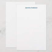 Beruflich Moderne Minimalistische Blauweiße Linde Briefpapier (Vorne/Hinten)