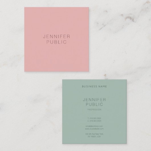 Beruflich Moderne, Minimalistische Design Trend-Fa Quadratische Visitenkarte (Vorne/Hinten)